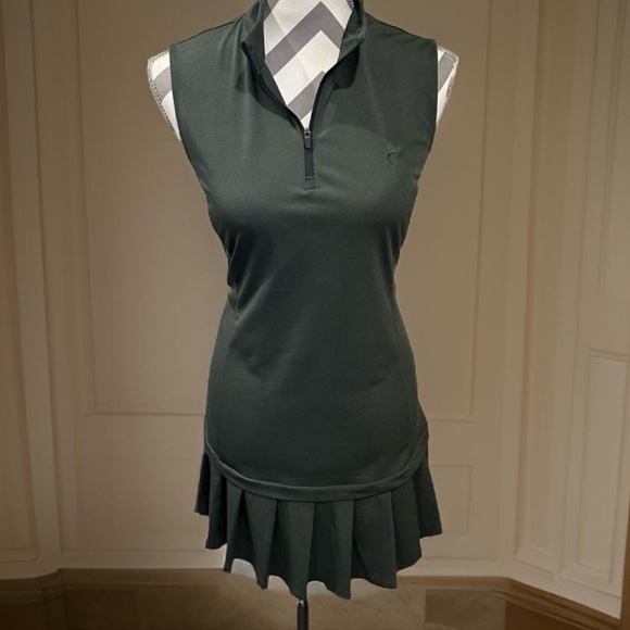 ZYIA Dresses Zyia Active Clubhouse Golf Tennis Dress Pleats Green